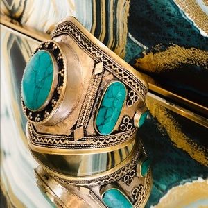 COPY - Handmade Turquoise Stoned Silver Cuff Brac…